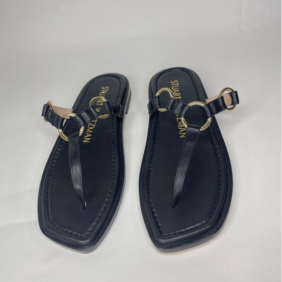 Stuart Weitzman Lalita Sandals, black leather, 7.5M - Picture 6 of 6